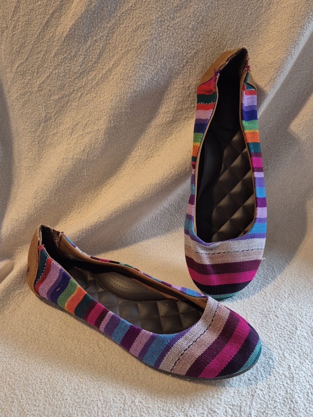 REEF Women's 8 Multi-Stripe Canvas Women’s Ballet Flats
